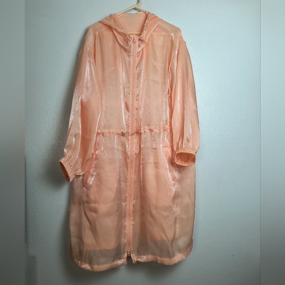 Future Collective For Target 🎯 Cinched Waist Hoodie Parka Arganza Jacket Sheer - Picture 8 of 12